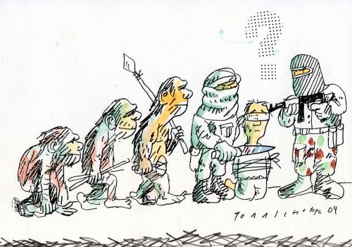 Cartoon: Evolution (medium) by Jan Tomaschoff tagged evolution,terror