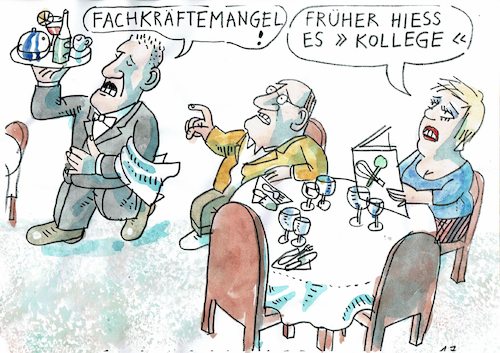 Cartoon: Fachkräfte (medium) by Jan Tomaschoff tagged gastronomie,fachkräftemangel,gastronomie,fachkräftemangel