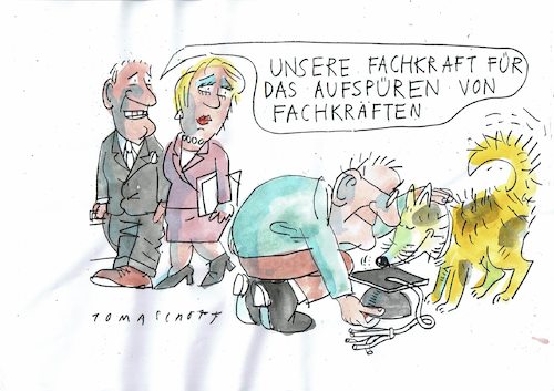 Cartoon: Fachkräfte (medium) by Jan Tomaschoff tagged fachkräftemangel,fachkräftemangel