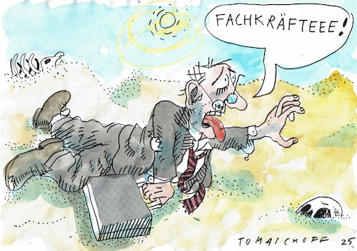 Cartoon: Fachkräfte (medium) by Jan Tomaschoff tagged wirtschaft,fachkräftemangel,wirtschaft,fachkräftemangel