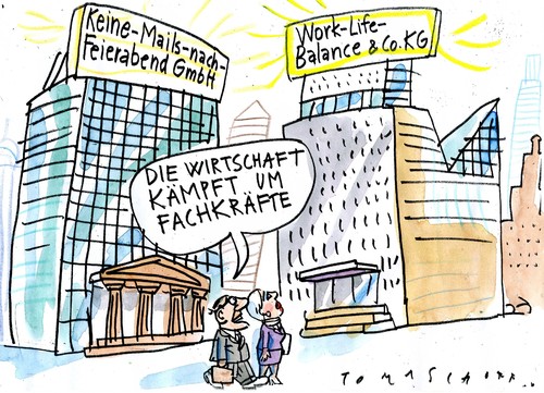 Cartoon: Fachkräfte gesucht (medium) by Jan Tomaschoff tagged fachkräfte,berufsstress,fachkräfte,berufsstress