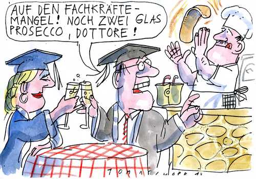 Cartoon: Fachkräftemangel (medium) by Jan Tomaschoff tagged fachkräftemangel,migration,fachkräftemangel,migration