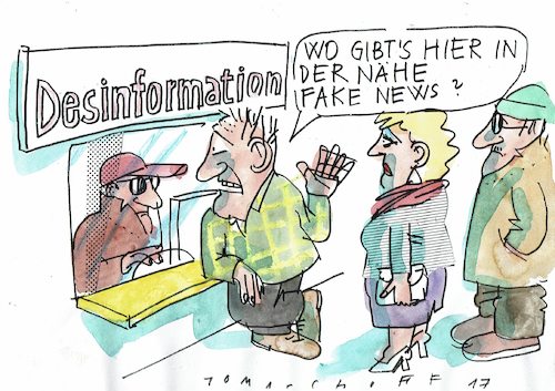 Cartoon: Fake news (medium) by Jan Tomaschoff tagged fake,news,postfaktisch,fake,news,postfaktisch
