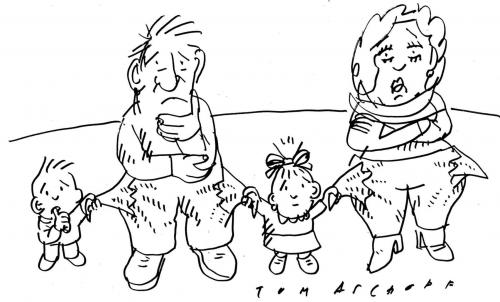 Cartoon: Familien (medium) by Jan Tomaschoff tagged hartz,kinderarmut,armutsgrenze,familien,generationen