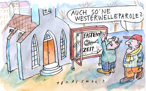 Cartoon: Fastenzeit (medium) by Jan Tomaschoff tagged fastenzeit,westerwelle,fdp