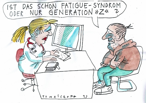 Cartoon: Fatigue (medium) by Jan Tomaschoff tagged generation,erschöpfung,fatigue,generation,erschöpfung,fatigue