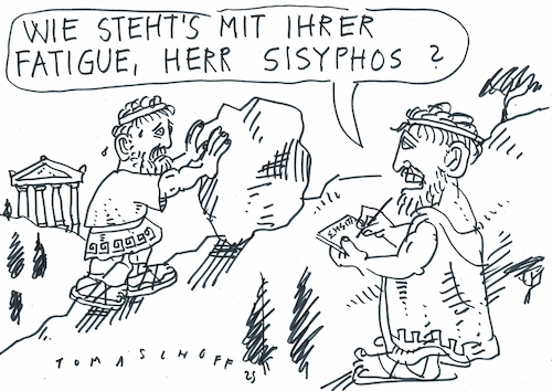 Cartoon: Fatigue (medium) by Jan Tomaschoff tagged gesundheit,fatigue,long,covid,gesundheit,fatigue,long,covid