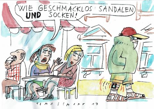 Cartoon: Faux pas (medium) by Jan Tomaschoff tagged gefährder,fussfessel,gefährder,fussfessel