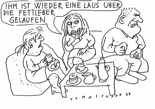 Cartoon: Fettleber (medium) by Jan Tomaschoff tagged medizin,arzt,fettleber,medizin,arzt,fettleber