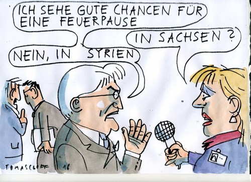 Cartoon: Feuerpause (medium) by Jan Tomaschoff tagged syrien,toleranz,syrien,toleranz