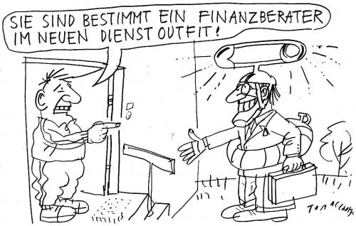 Cartoon: Finanzberater (medium) by Jan Tomaschoff tagged bankenkrise,geldanlagen
