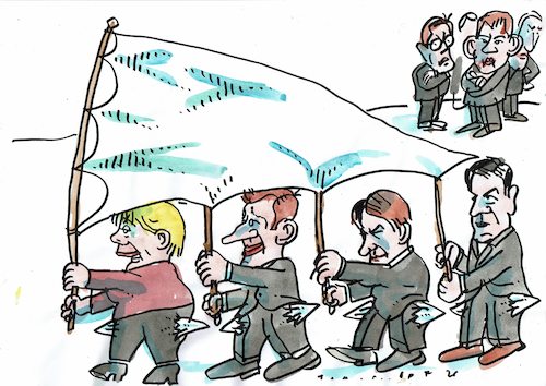 Cartoon: Finanzen (medium) by Jan Tomaschoff tagged eu,frankreich,deutschland,schulden,eu,frankreich,deutschland,schulden