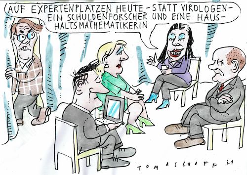 Cartoon: Finanzen (medium) by Jan Tomaschoff tagged corona,staatsschulden,corona,staatsschulden