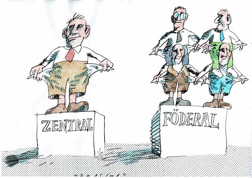 Cartoon: Föderal (medium) by Jan Tomaschoff tagged staatsschulden,bund,land,staatsschulden,bund,land