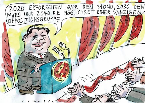 Cartoon: Fortschritt (medium) by Jan Tomaschoff tagged china,demokratie,technik,china,demokratie,technik