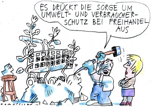 Cartoon: Freihandel (medium) by Jan Tomaschoff tagged ttip,verbraucherschutz,umweltschutz,ttip,verbraucherschutz,umweltschutz