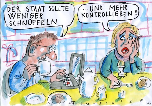 Cartoon: Freiheit (medium) by Jan Tomaschoff tagged privatsphäre,daten,angst,privatsphäre,daten,angst