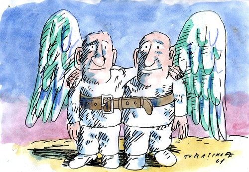 Cartoon: Freunde (medium) by Jan Tomaschoff tagged freundschaft,freundschaft
