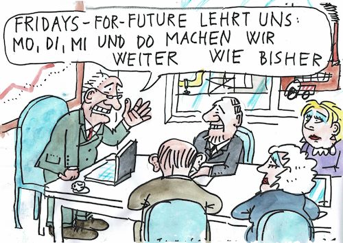 Cartoon: Fridays (medium) by Jan Tomaschoff tagged umwelt,fridays,umwelt,fridays