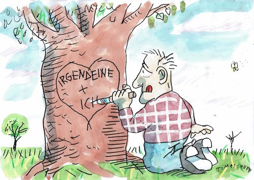 Cartoon: Frühling (medium) by Jan Tomaschoff tagged single,partnerschaft,sehnsucht,single,partnerschaft,sehnsucht