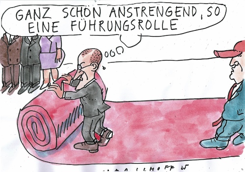Cartoon: Führung (medium) by Jan Tomaschoff tagged merz,deutschland,trump,usa,merz,deutschland,trump,usa