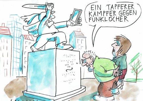 Cartoon: Funklöcher (medium) by Jan Tomaschoff tagged internet,handy,digitalisierung,internet,handy,digitalisierung