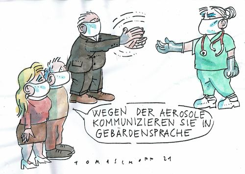 Cartoon: Gebärden (medium) by Jan Tomaschoff tagged corona,pflege,geld,corona,pflege,geld