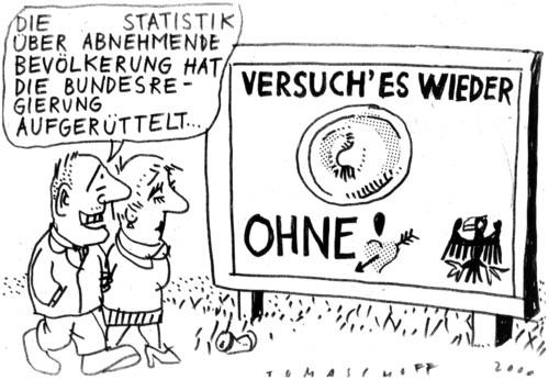 Cartoon: Geburtenrate (medium) by Jan Tomaschoff tagged generationen,geburtenrate,generationen,geburtenrate,geburten,kinderarmut,kinder,familie,kondom