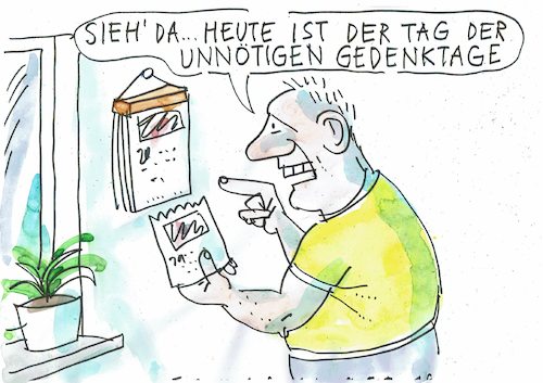 Cartoon: Gedenktag (medium) by Jan Tomaschoff tagged gedenktage,gedenktage