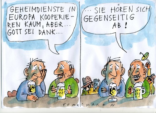 Cartoon: Geheimdienste vernetzt (medium) by Jan Tomaschoff tagged geheimdienste,terror,geheimdienste,terror