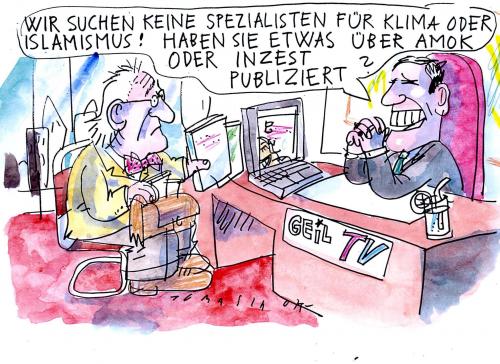 Cartoon: Geil-TV (medium) by Jan Tomaschoff tagged amok,amkläufer,schule,schüler,lehrer,schützenverein,waffen,winnenden,killerspiele,bildungssystem,jugend,kinder