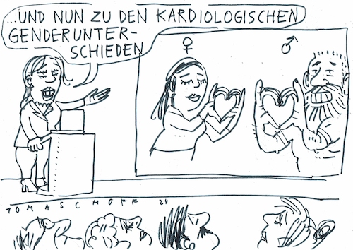 Cartoon: Gendermedizin (medium) by Jan Tomaschoff tagged medizin,gender,herz,medizin,gender,herz