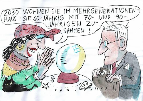 Cartoon: Generationen (medium) by Jan Tomaschoff tagged alter,demografie,alter,demografie