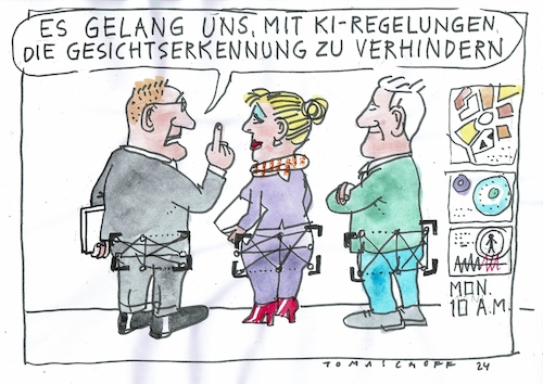 Cartoon: Gesicht (medium) by Jan Tomaschoff tagged ki,gesichtserkennung,hintern,ki,gesichtserkennung,hintern