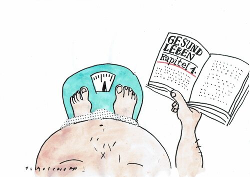 Cartoon: gesund (medium) by Jan Tomaschoff tagged gesundheit,gewicht,diät,gesundheit,gewicht,diät