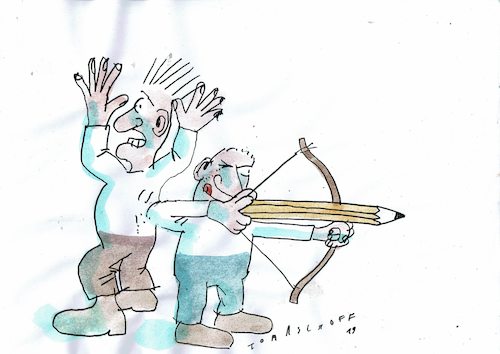 Cartoon: gezielt (medium) by Jan Tomaschoff tagged sport,missverständnis,schiessen,sport,missverständnis,schiessen