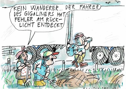 Cartoon: Gigaliner (medium) by Jan Tomaschoff tagged lkw,gigaliner,lkw,gigaliner