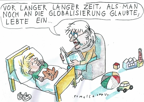 Cartoon: Globalisierung (medium) by Jan Tomaschoff tagged globalisierung,handel,protektionismus,globalisierung,handel,protektionismus