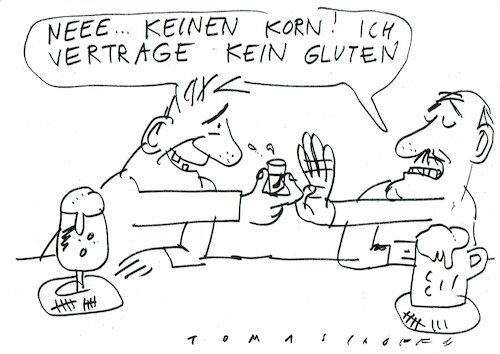 Cartoon: Gluten (medium) by Jan Tomaschoff tagged alkohol,korn,gesundheit,alkohol,korn,gesundheit