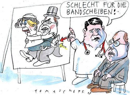 Cartoon: Große Koalition? (medium) by Jan Tomaschoff tagged große,koalition,wahlen,große,koalition,wahlen