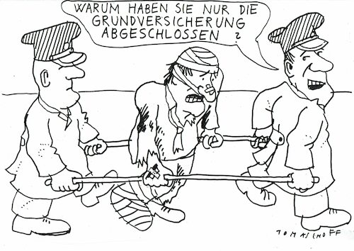 Cartoon: Grundversicherung (medium) by Jan Tomaschoff tagged gesundheit,versicherung,geld,gesundheit,versicherung,geld