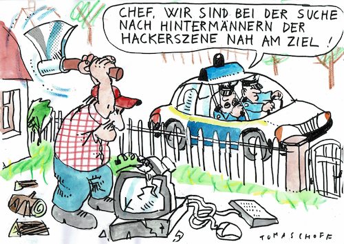 Cartoon: Hacker (medium) by Jan Tomaschoff tagged hacker,cyberkriminalität,internet,hacker,cyberkriminalität,internet