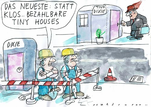 Cartoon: Häuschen (medium) by Jan Tomaschoff tagged wohnen,mieten,wohnen,mieten