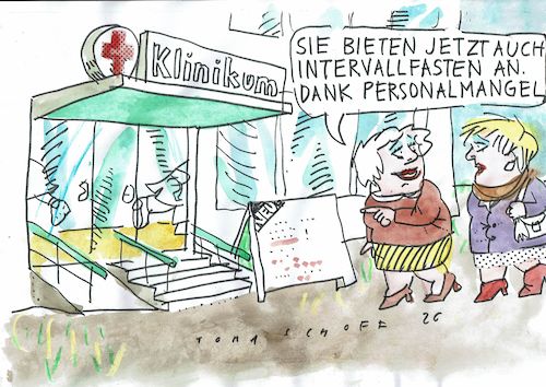 Cartoon: Heilfasten (medium) by Jan Tomaschoff tagged fasten,gesundheit,krankenhaus,personalmangel,fasten,gesundheit,krankenhaus,personalmangel