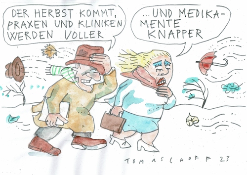 Cartoon: Herbst (medium) by Jan Tomaschoff tagged gesundheitswesn,krankenhaus,praxis,medikamente,engpass,gesundheitswesn,krankenhaus,praxis,medikamente,engpass