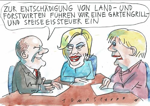 Cartoon: Hitzekosten (medium) by Jan Tomaschoff tagged sommer,hitze,ernteuasfälle,sommer,hitze,ernteuasfälle