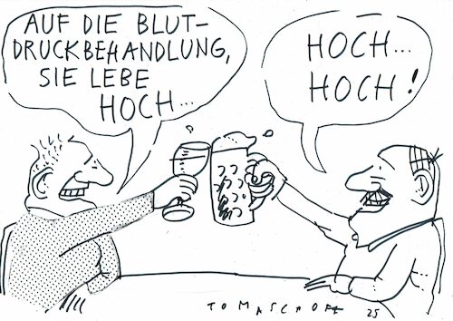 Cartoon: Hoch (medium) by Jan Tomaschoff tagged gesundheit,blutdruck,hypertonie,gesundheit,blutdruck,hypertonie