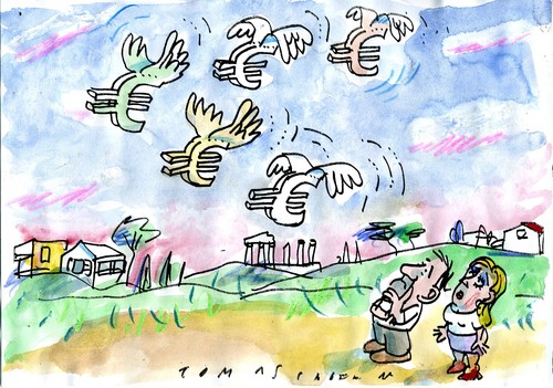 Cartoon: Höhenflug (medium) by Jan Tomaschoff tagged euro,finanzkrise,eu,euro,finanzkrise,eu