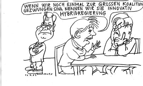 Cartoon: Hybridregierung (medium) by Jan Tomaschoff tagged große,koalition,merkel,steinmeier,westerwelle,spd,cdu,fdp,schwarzgelb,schwarzrot,große koalition,angela merkel,frank walter steinmeier,guido westerwelle,spd,cdu,fdp,schwarzgelb,schwarzrot,partei,parteien,große,koalition,angela,merkel,frank,walter,steinmeier,guido,westerwelle,wahl,wahlen,wahlkampf