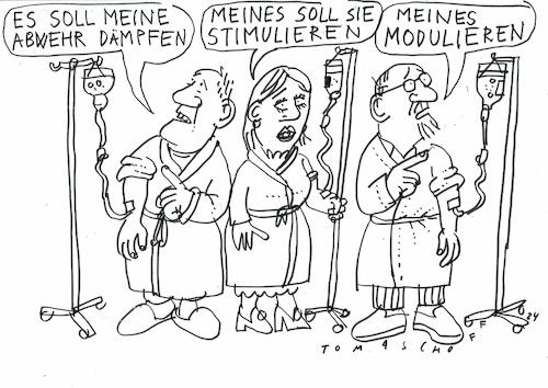 Cartoon: Immunsystem (medium) by Jan Tomaschoff tagged immunität,medizin,medikamente,immunität,medizin,medikamente